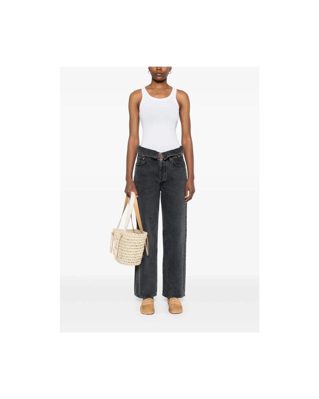 Agolde Gray Straight Fit Jeans