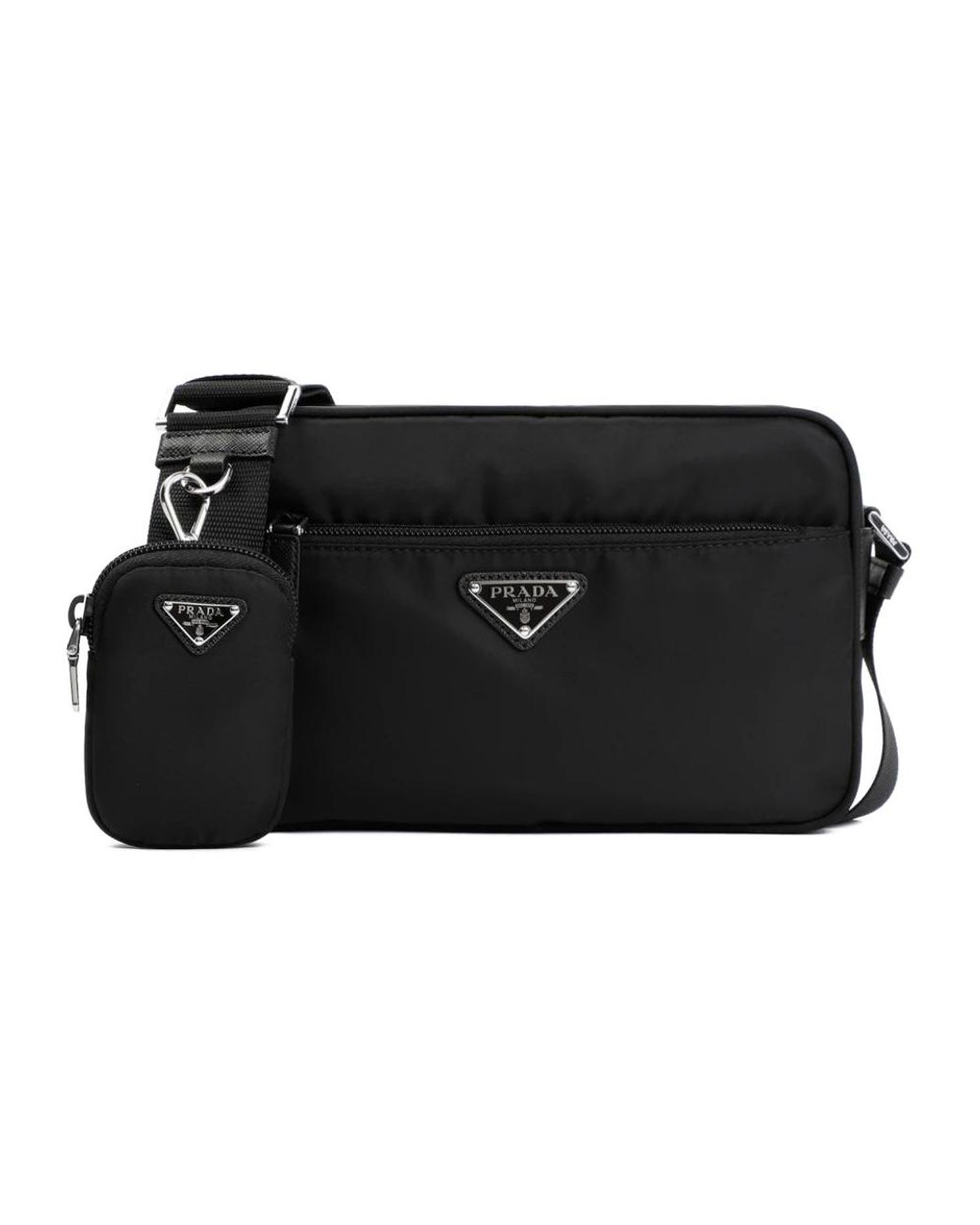 Prada Black Re-Nylon And Leather Shoulder Bag