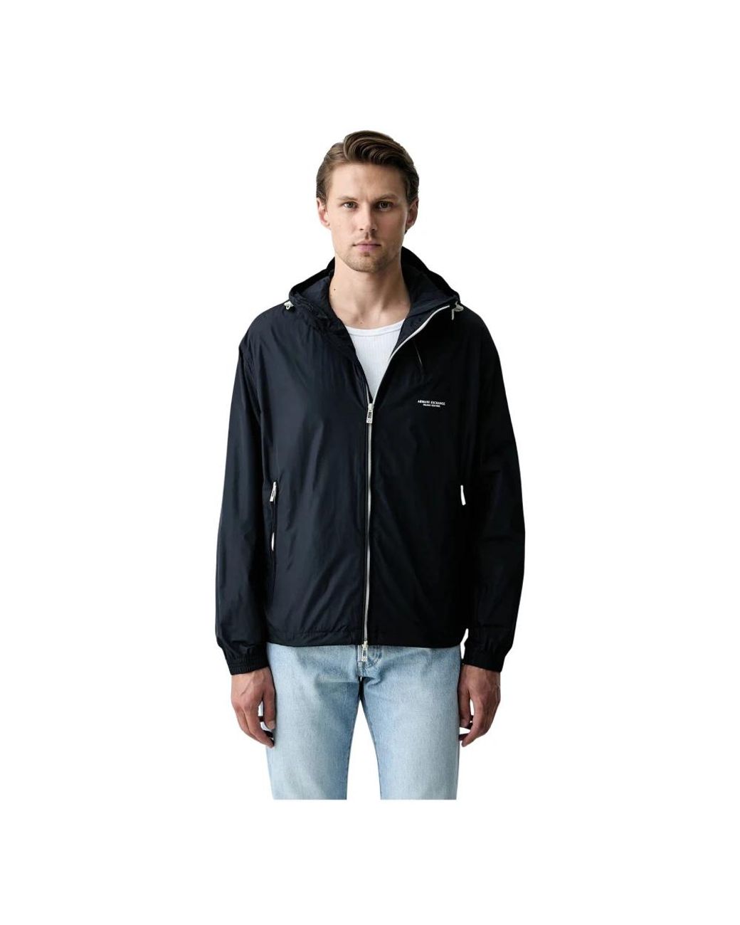 ARMANI EXCHANGE Jassen ,Blauw ,Leer Lichte Jassen in het Black voor heren