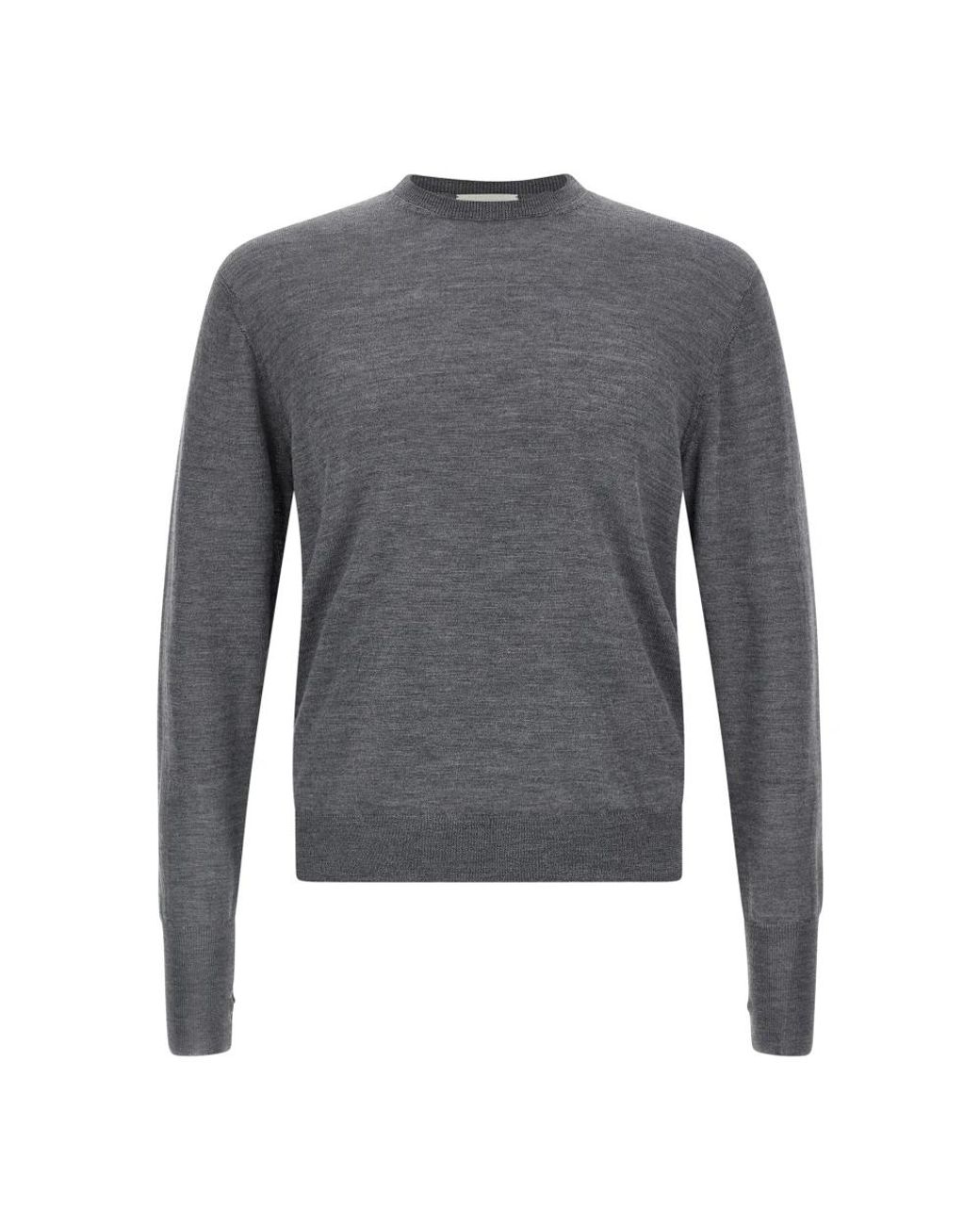 Ma'ry'ya Gray Round-Neck Knitwear for men