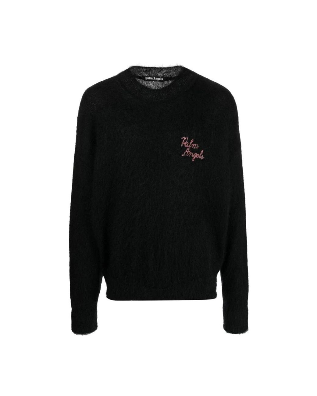 Palm Angels Black Round-Neck Knitwear for men