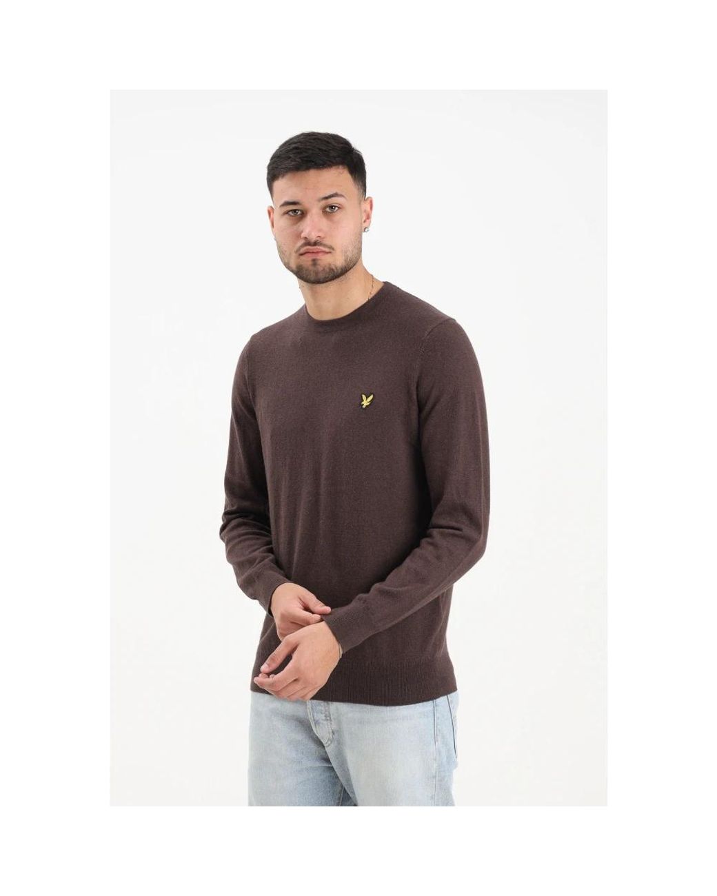 Lyle & Scott Brown Round-Neck Knitwear for men