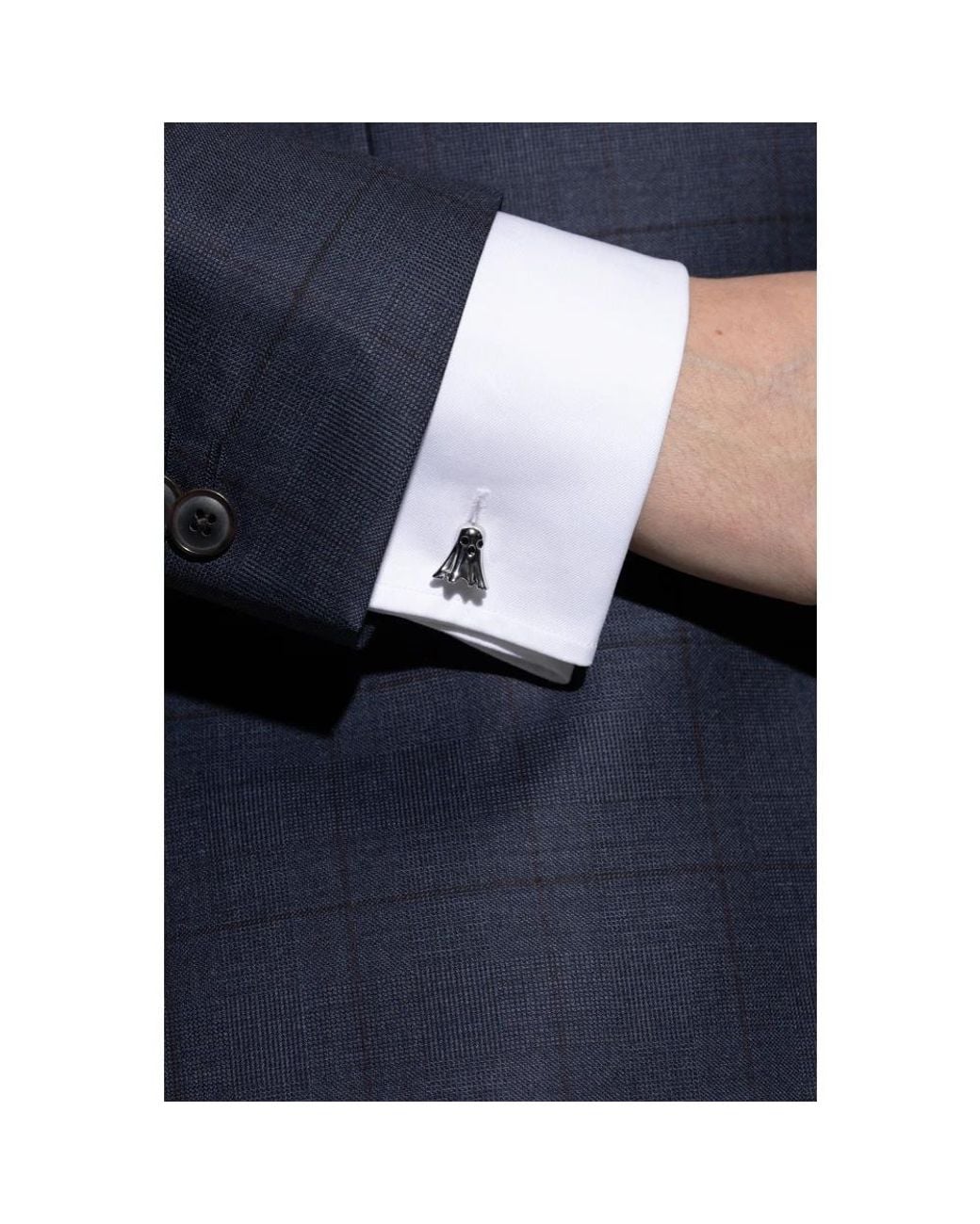 Paul Smith Accessoires ,Grijs ,Leer M1Acuff Ughost-82 Manchetknopen in het Metallic voor heren