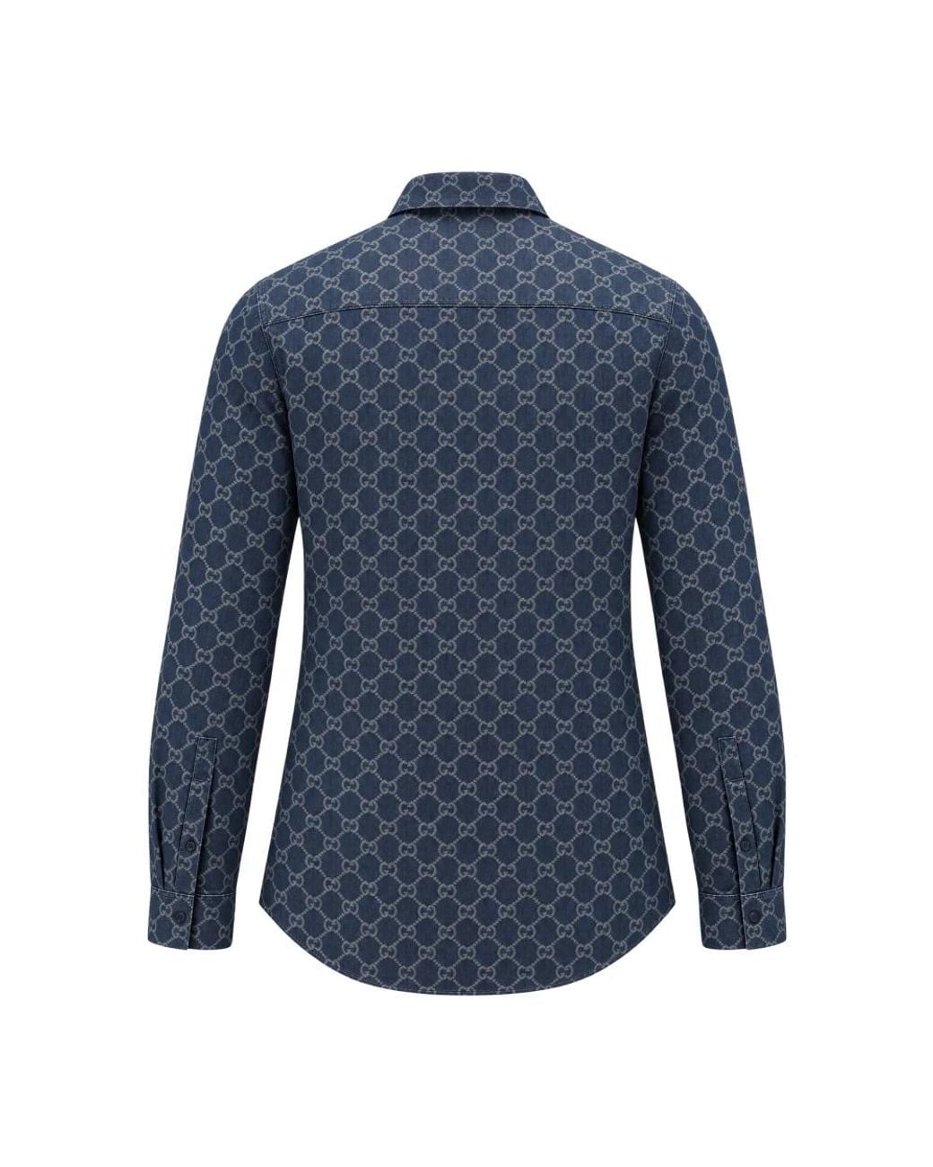Gucci Blue Denim Shirts for men