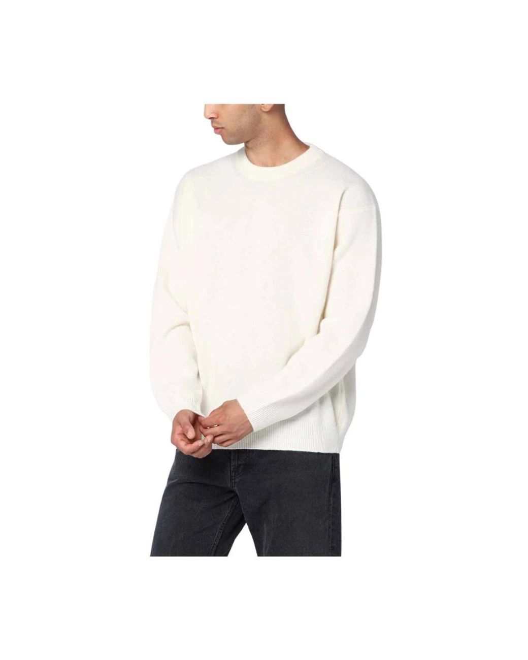 Roberto Collina Rundhals-Strickpullover in White für Herren