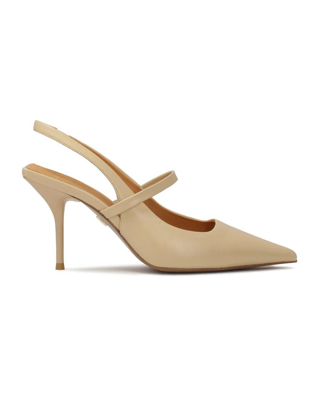 Kazar Schoenen ,Leer Pumps Met Open Vierkante Hak in het Metallic