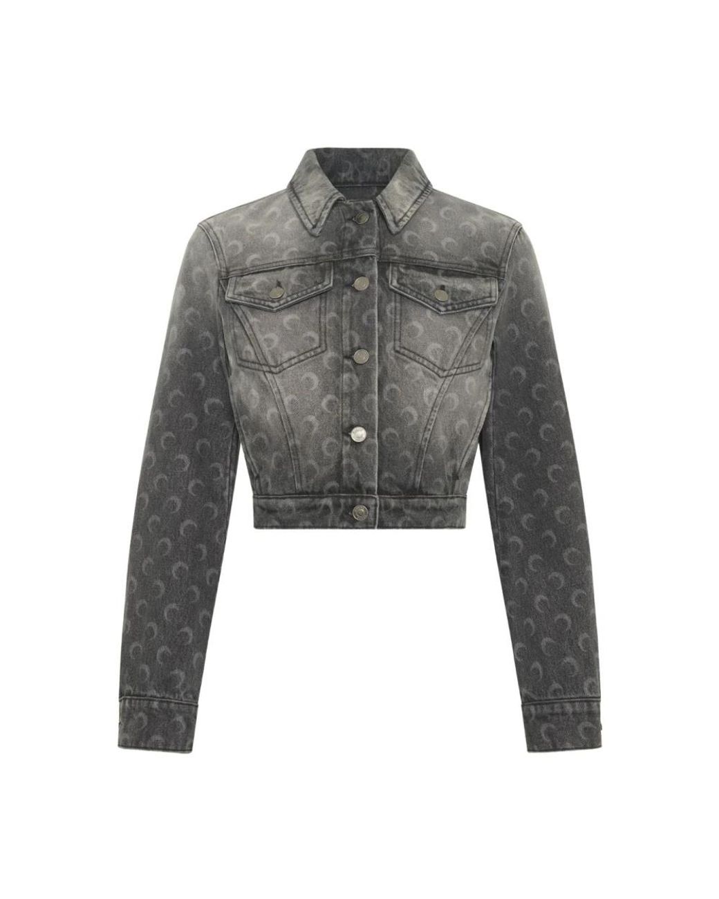 MARINE SERRE Jassen ,Grijs ,Denim Denim Trucker Jacket in het Gray