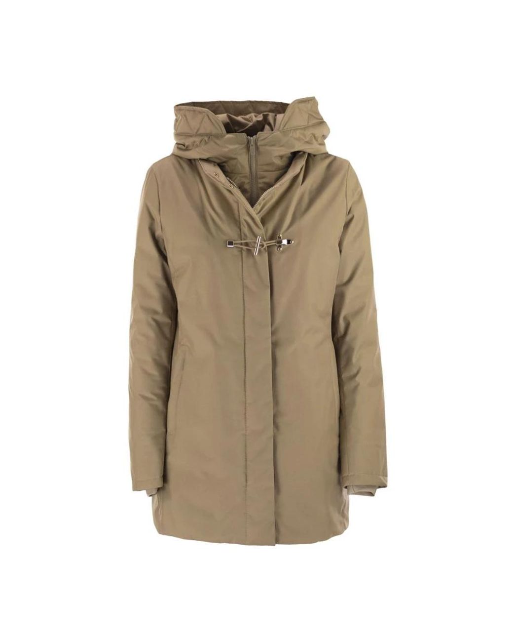 Fay Toggle Hooded Parka in het Natural