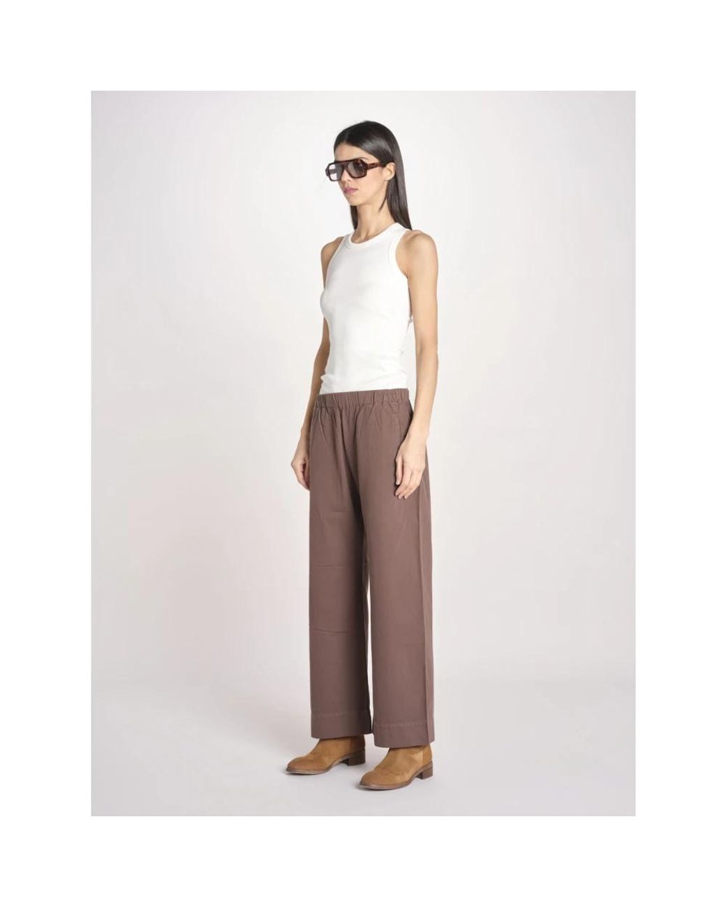 TRUE AVENUE Brown Wide Trousers