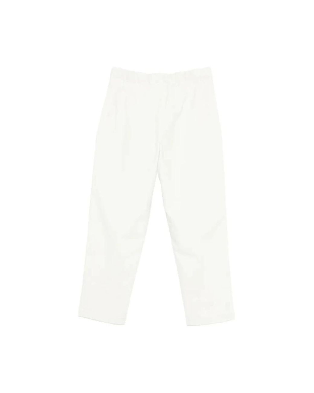 Goldwin White Straight Trousers for men