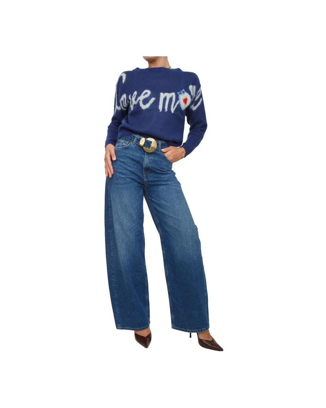 iBlues Blue Round-Neck Knitwear