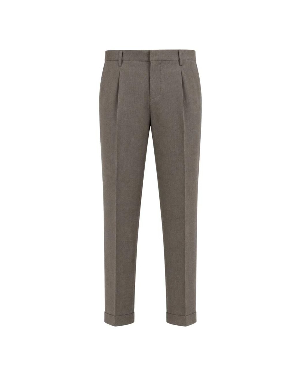 BRIGLIA Gray Cropped Trousers for men