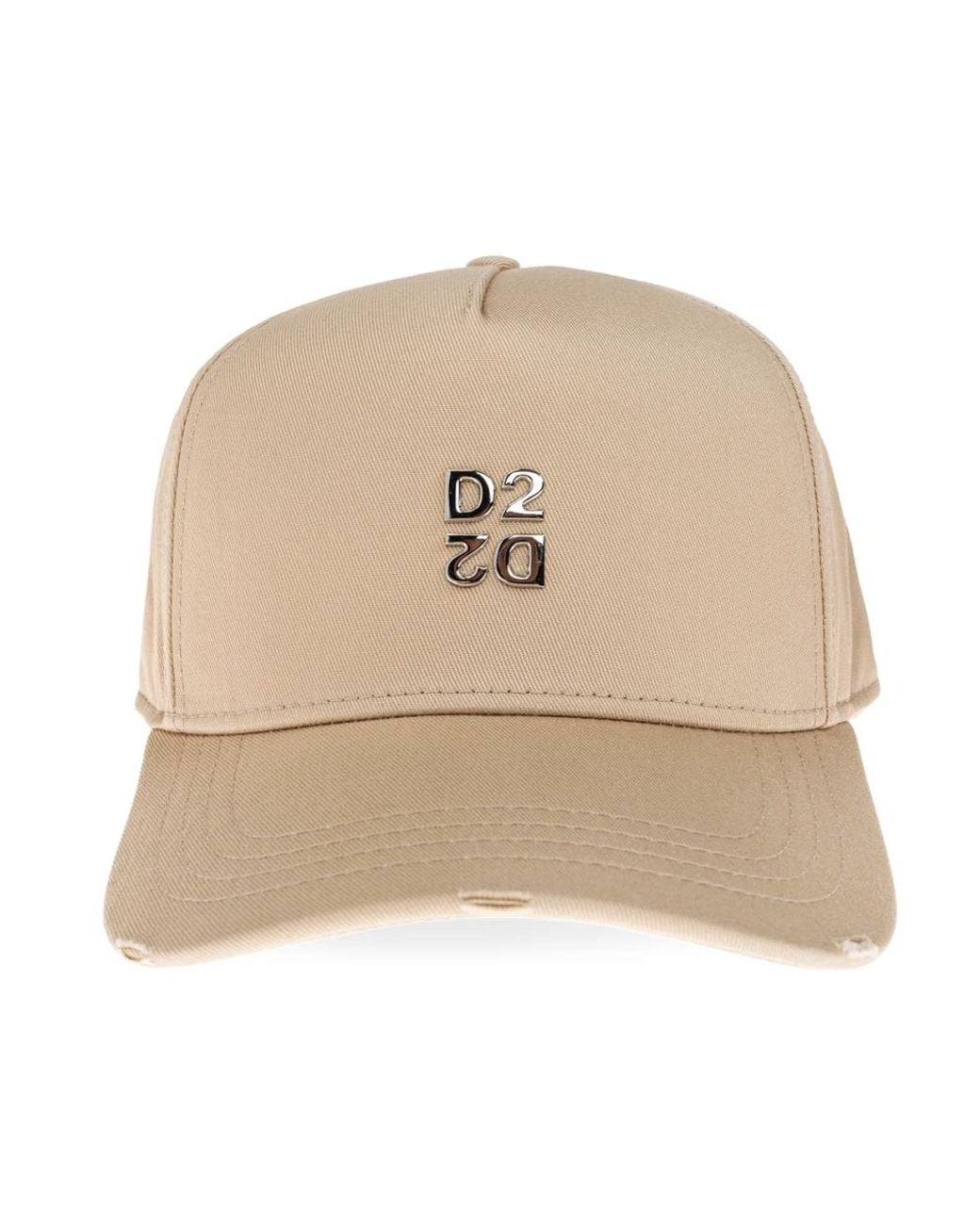 DSquared² Twill Baseball Cap Mit Metall D2 Logo in Natural für Herren