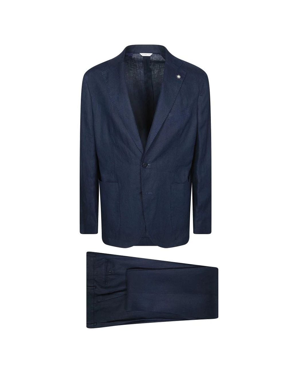 Manuel Ritz Blue Single Breasted Suits for men