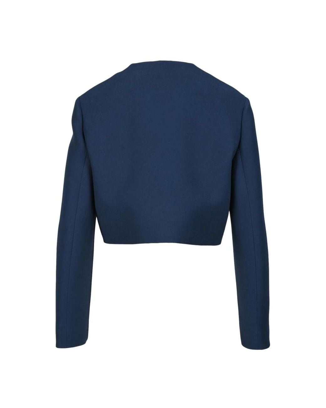 Prada Jassen ,Blauw ,Wol Wol Zijde Tricotina Knoop Gevoerd Jas in het Blue