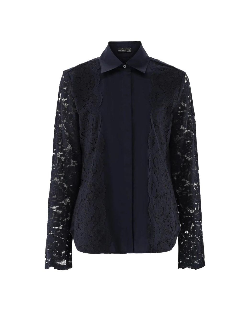 Van Laack Cellai Lace Blouse in het Blue