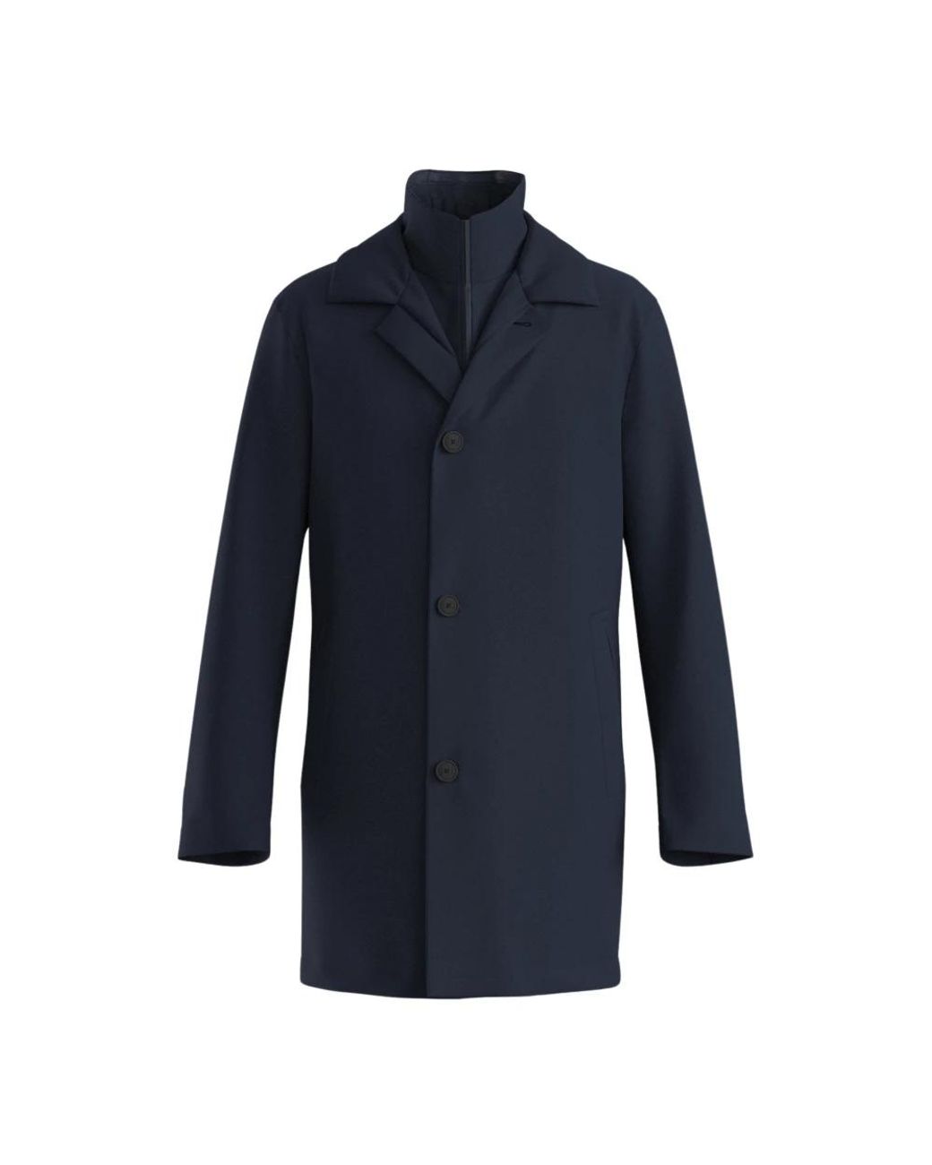 Boss Single-Breasted Coat in het Blue voor heren