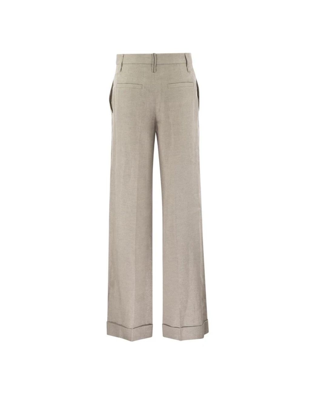 Brunello Cucinelli Gray Wide Trousers