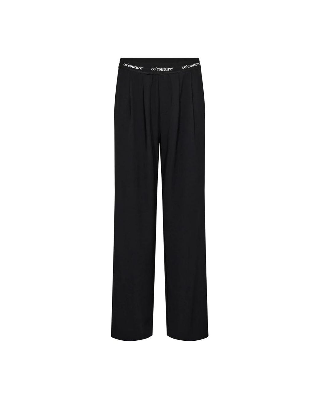 co'couture Broeken ,Zwart ,Polyester Zwarte Logo Pant Met Wijde Pijpen in het Black