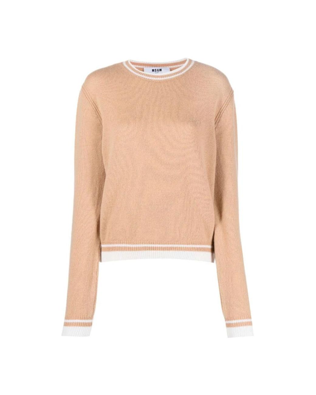 MSGM Natural Round-Neck Knitwear