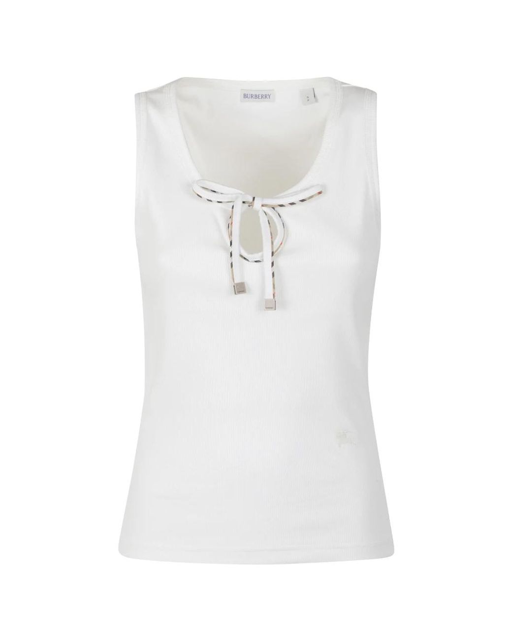 Burberry White Sleeveless Tops