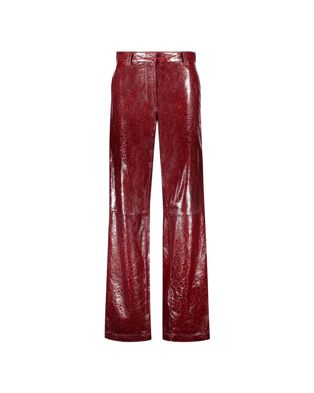 Missoni Red Leather Trousers