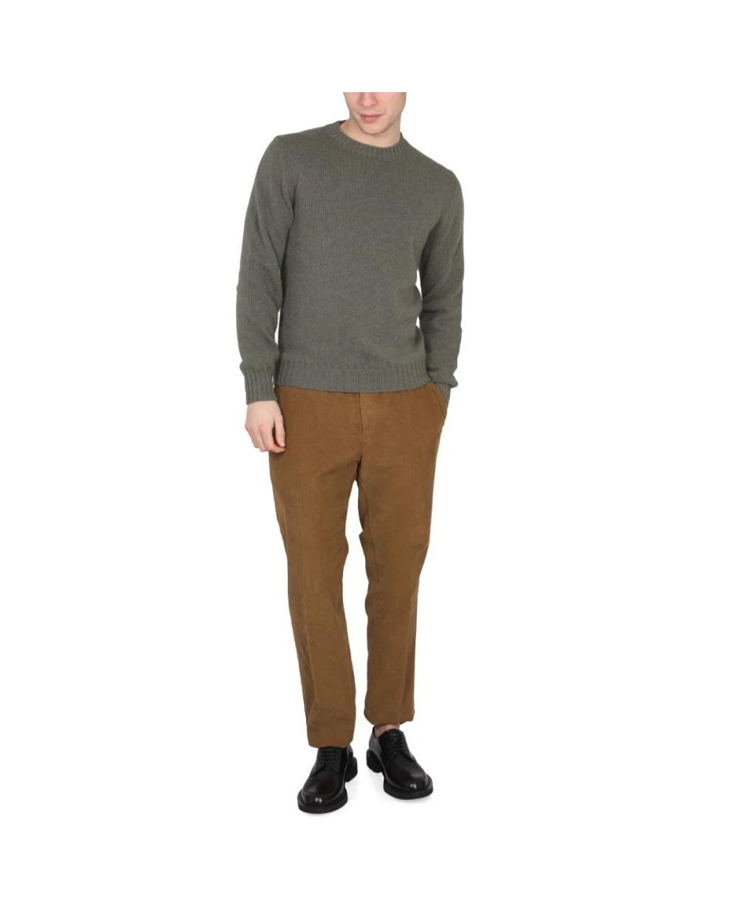 PT Torino Gray Round-Neck Knitwear for men