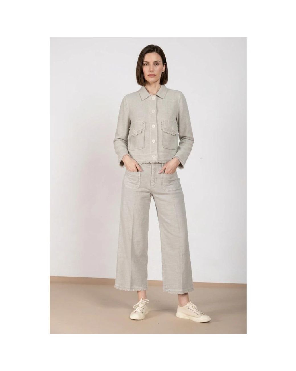 Mason's Gray Cropped Trousers