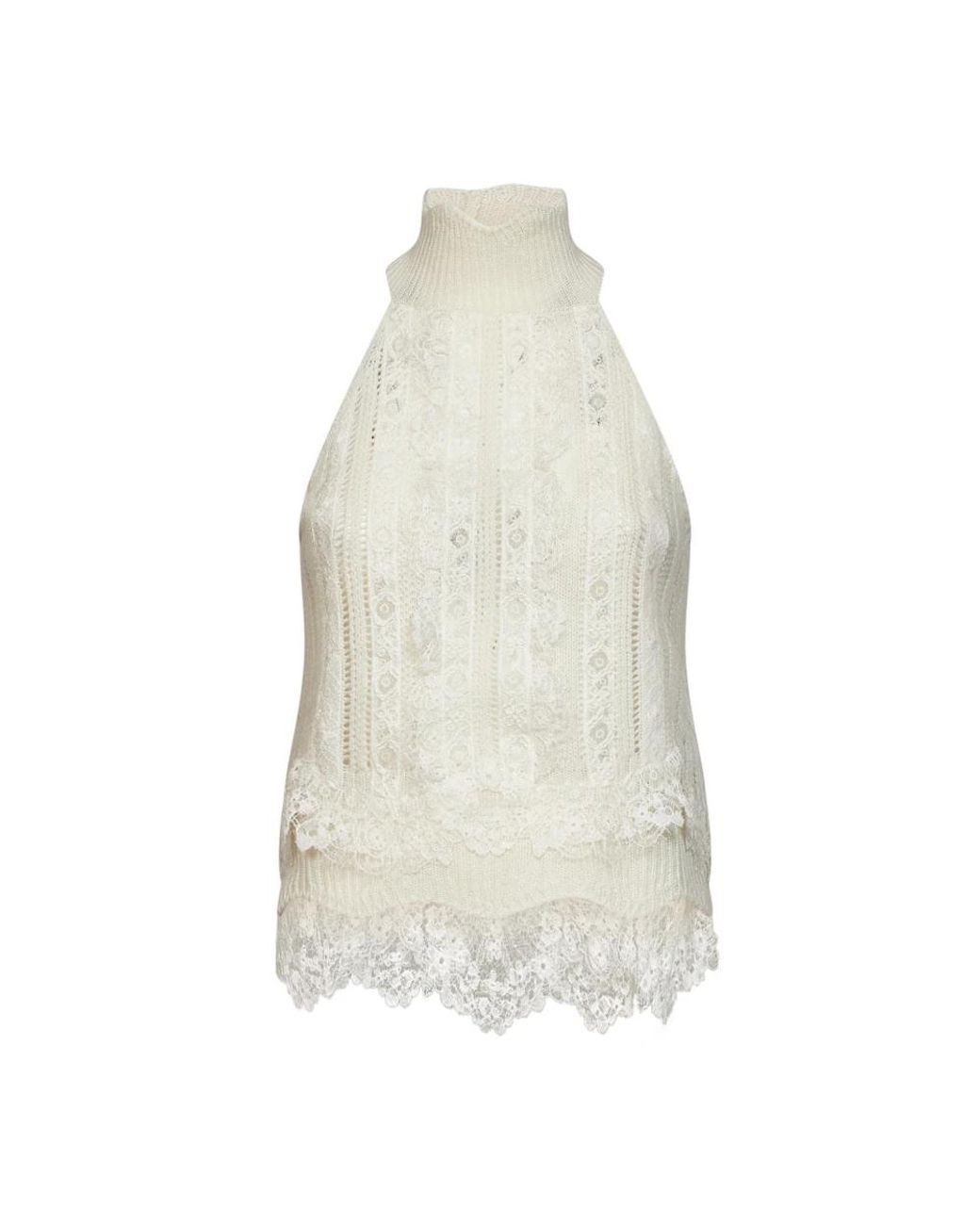 Ermanno Scervino White Sleeveless Tops