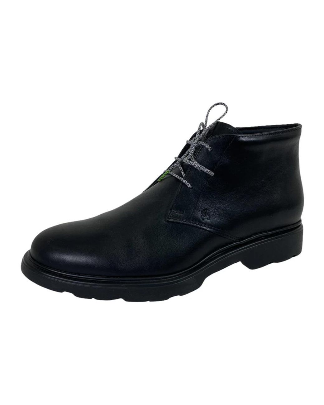Hogan Black Lace-Up Boots for men