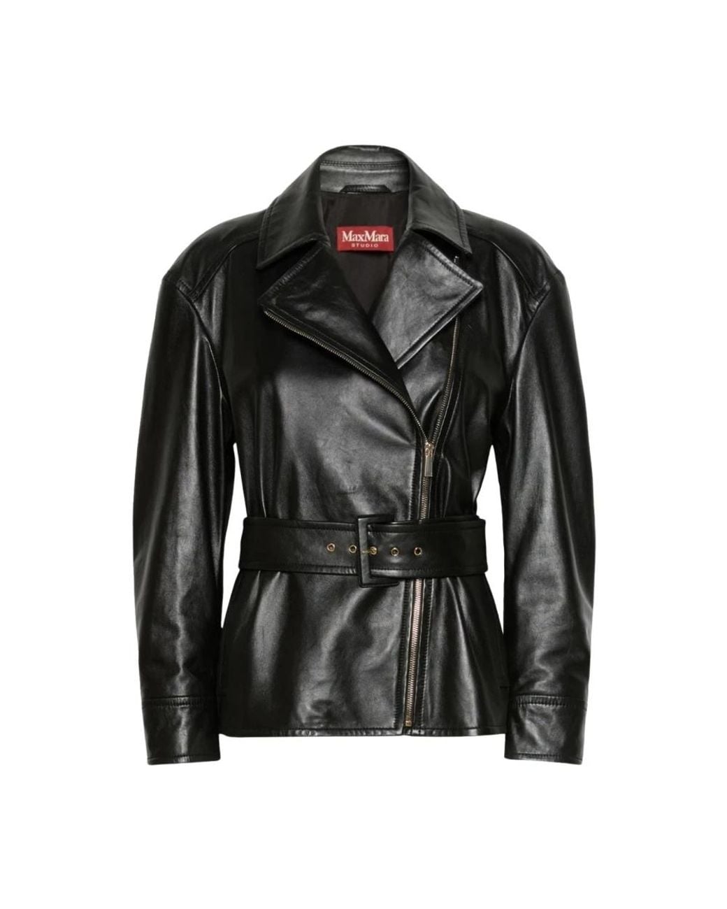 Max Mara Black Leather Jackets