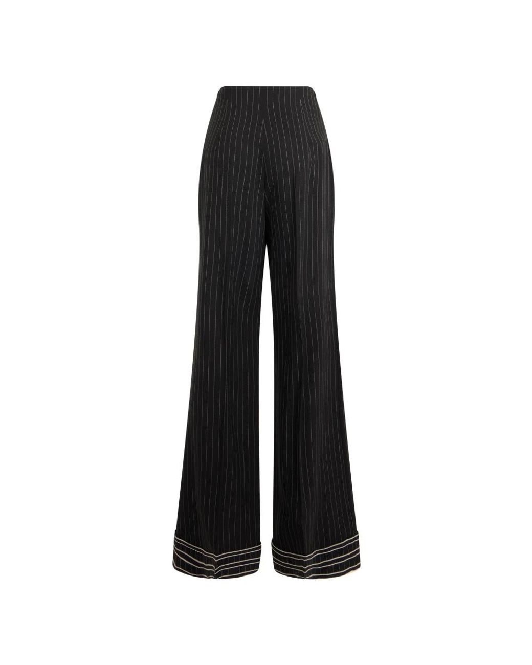 Alberta Ferretti Black Wide Trousers