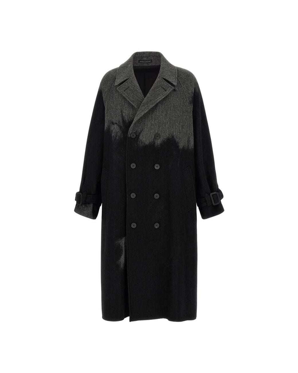 Yohji Yamamoto Black Double-Breasted Coats for men