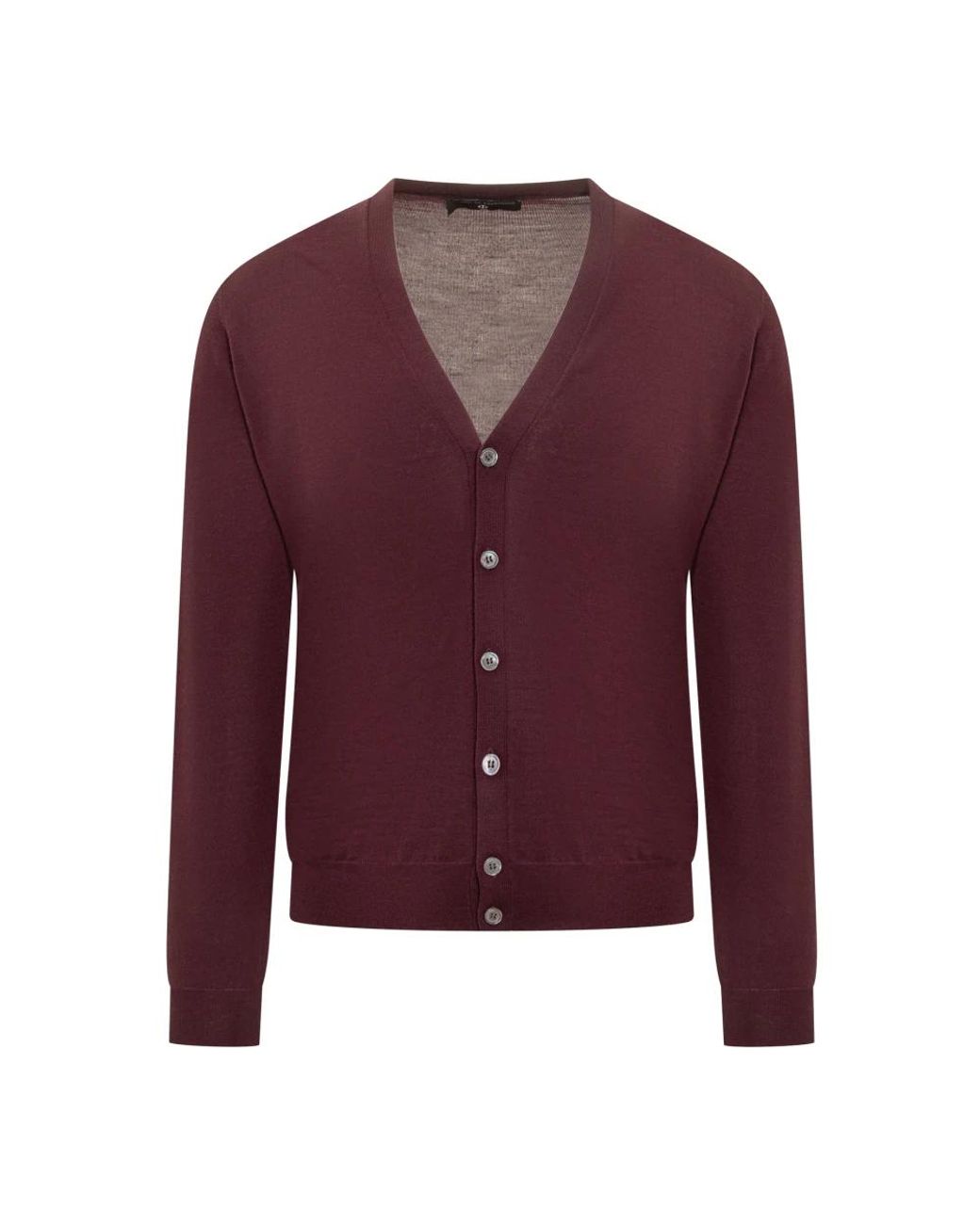 FILIPPO DE LAURENTIIS Truien & Vesten ,Rood ,Wol Royal Merino Wollen Vest in het Purple voor heren