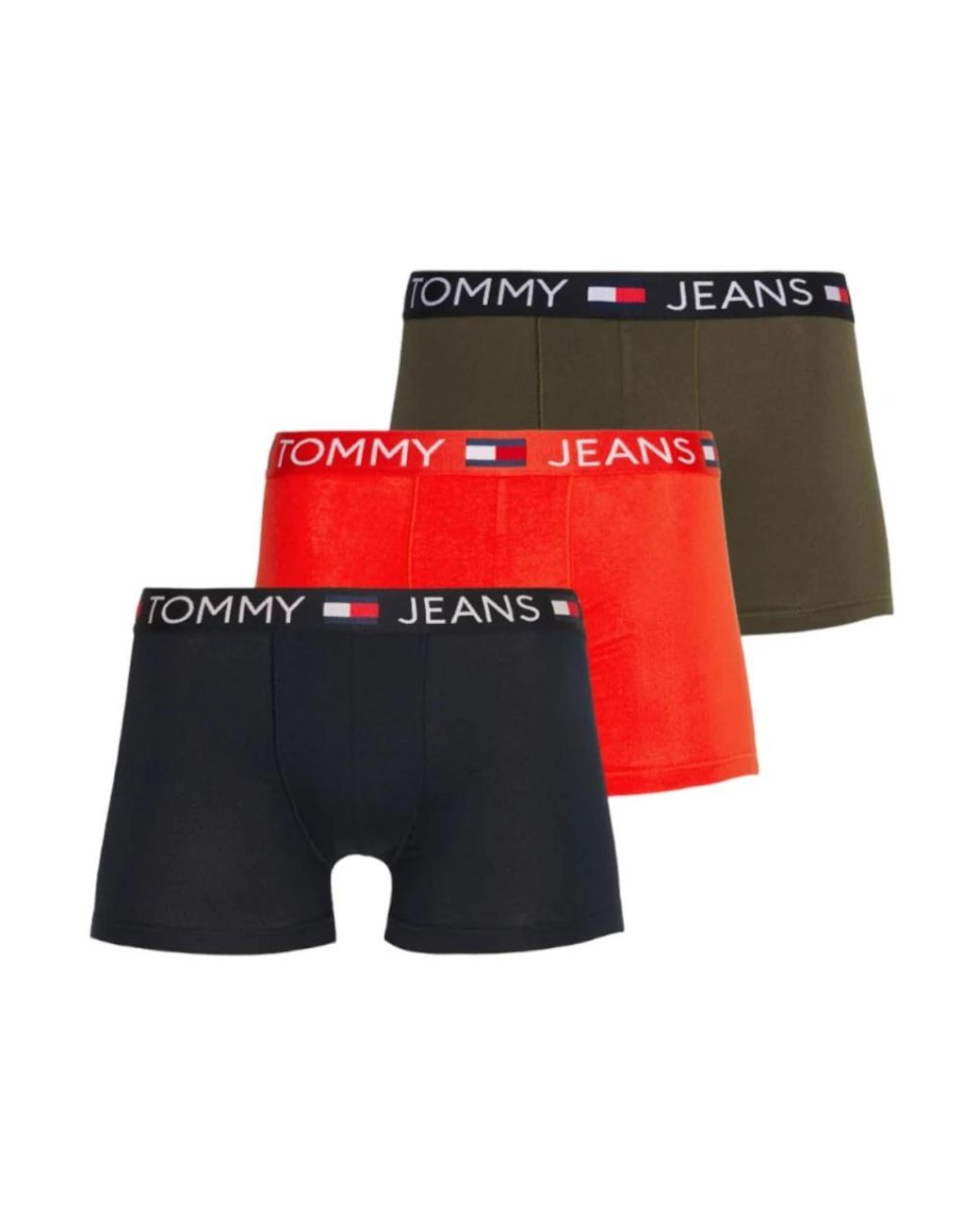 Tommy Hilfiger Ondergoed ,Veelkleurig ,Katoen 3-Pack Trunk Boxers in het Red voor heren