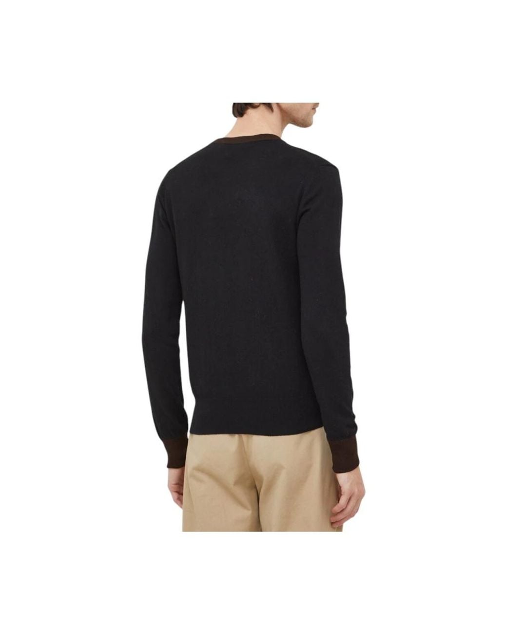 Trussardi Black Round-Neck Knitwear for men