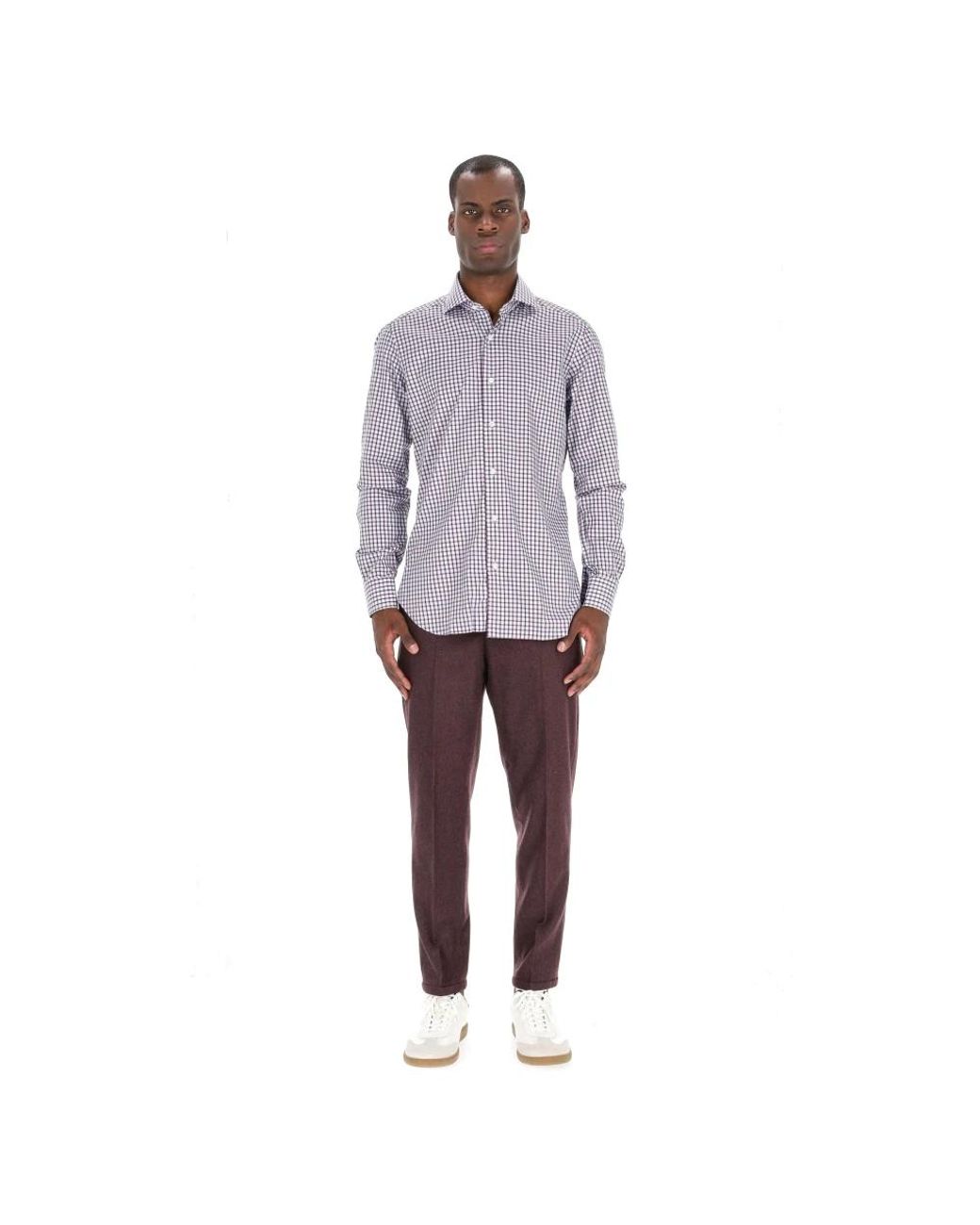 Barba Napoli Purple Casual Shirts for men