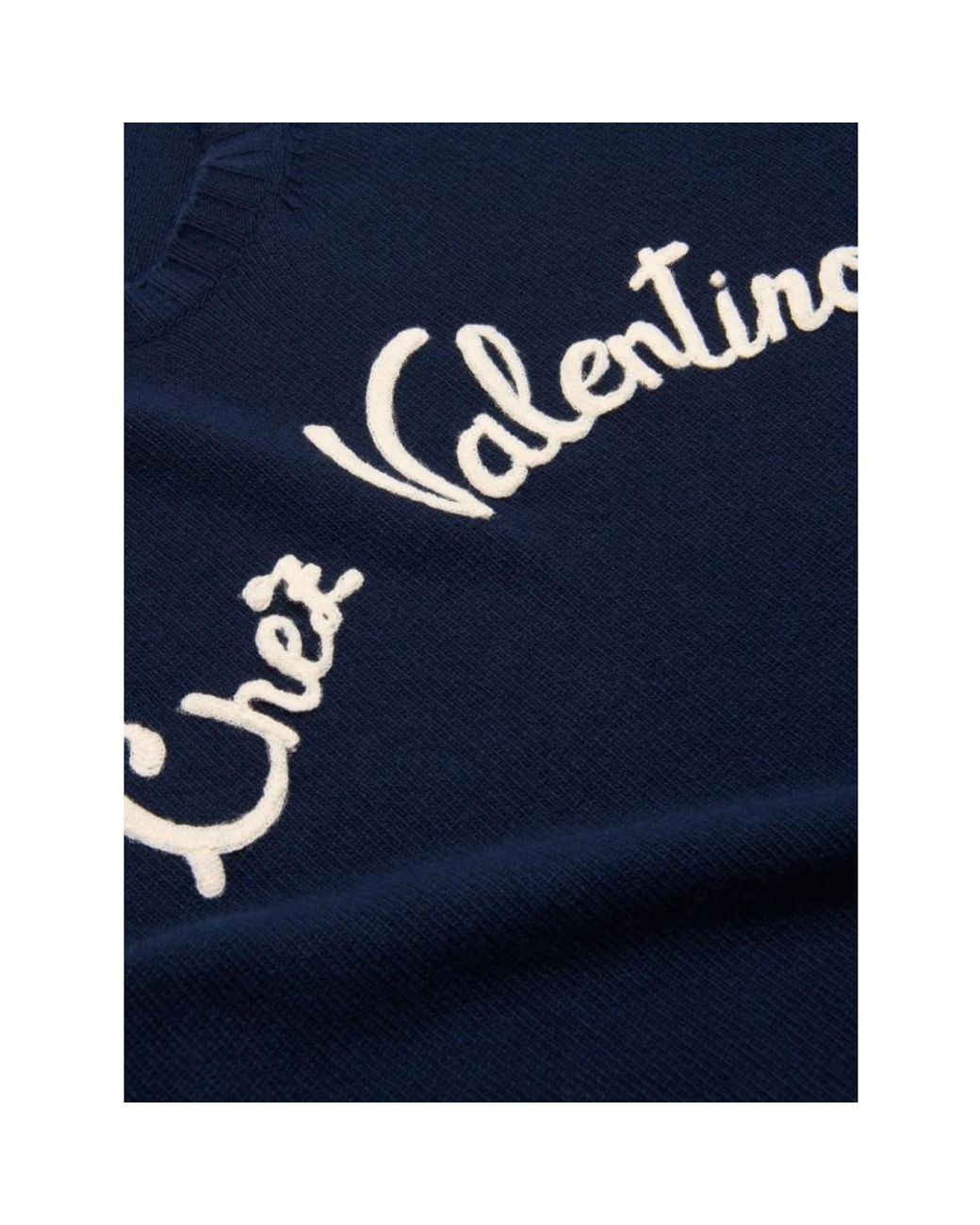 Valentino Garavani Blue Round-Neck Knitwear for men