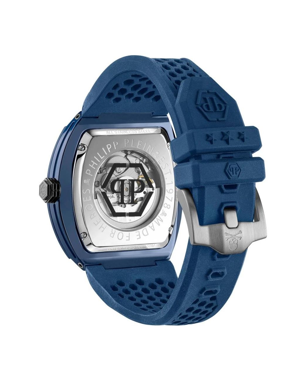 Philipp Plein Accessoires ,Blauw $Keleton Ecoceramic Automatic Watch in het Blue voor heren