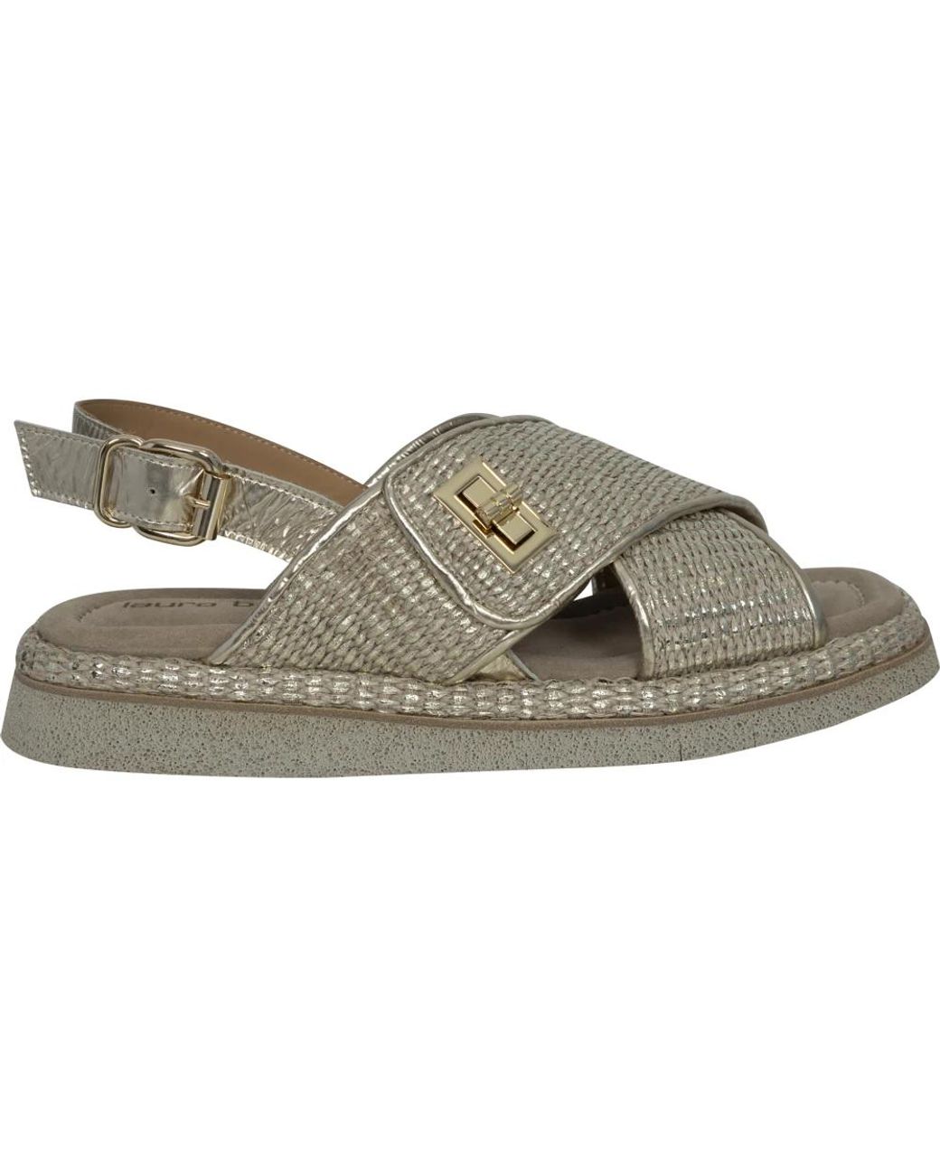 Laura Bellariva Gray Flat Sandals