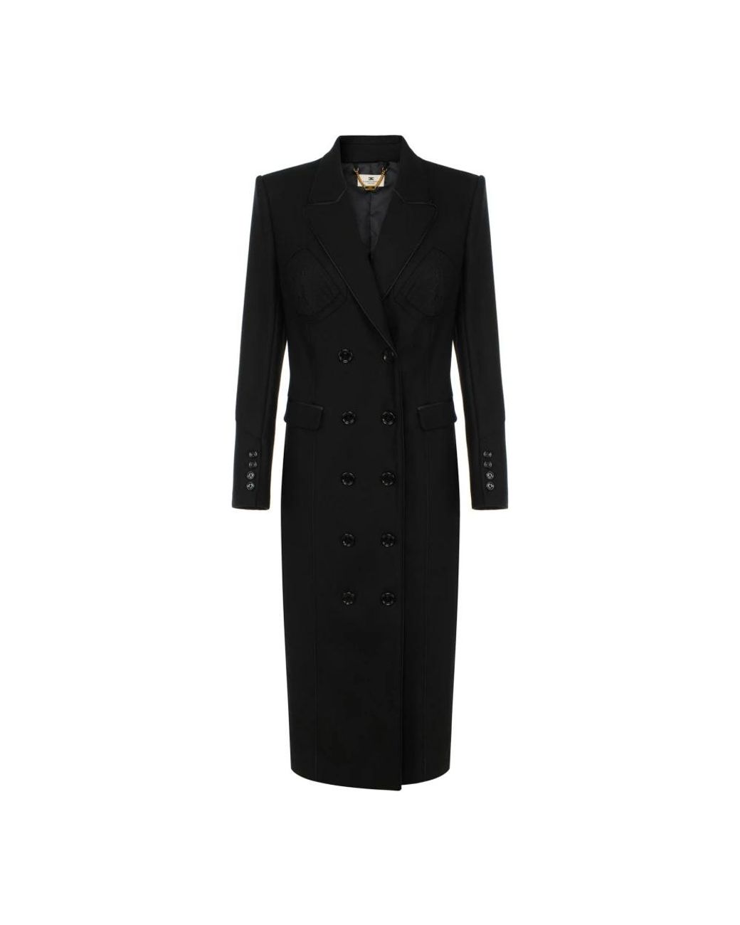 Elisabetta Franchi Black Double-Breasted Coats