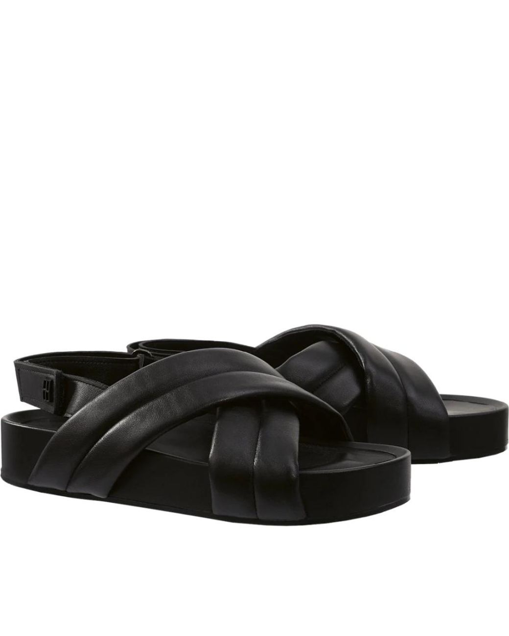 Högl Schoenen ,Zwart ,Leer Zwarte Casual Open Platte Sandalen in het Black