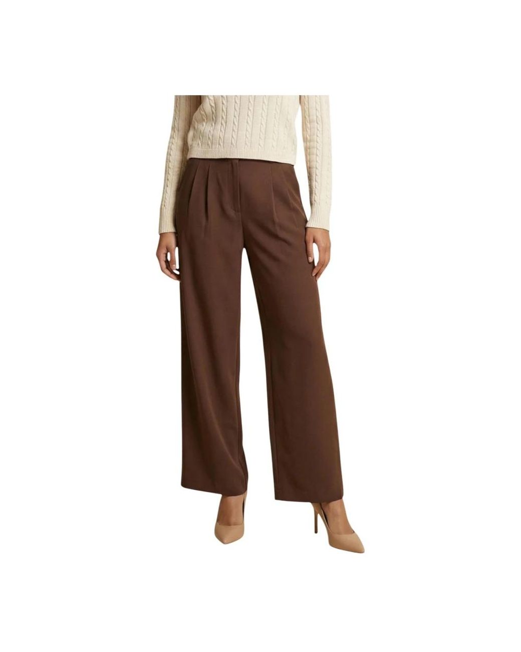 ONLY Brown Wide Trousers