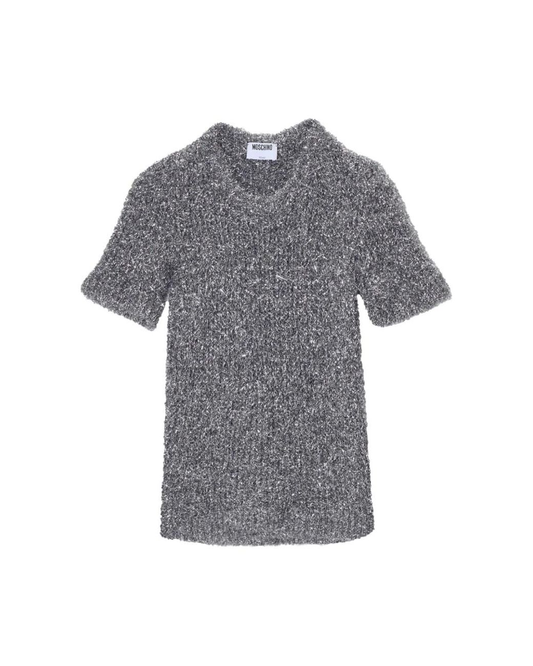 Moschino Gray Round-Neck Knitwear