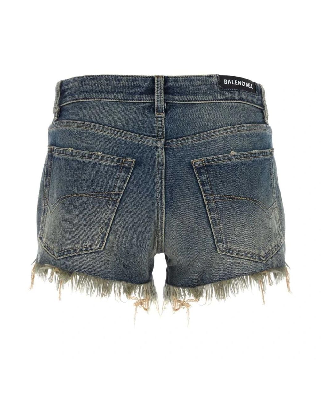 Balenciaga Blue Denim Shorts