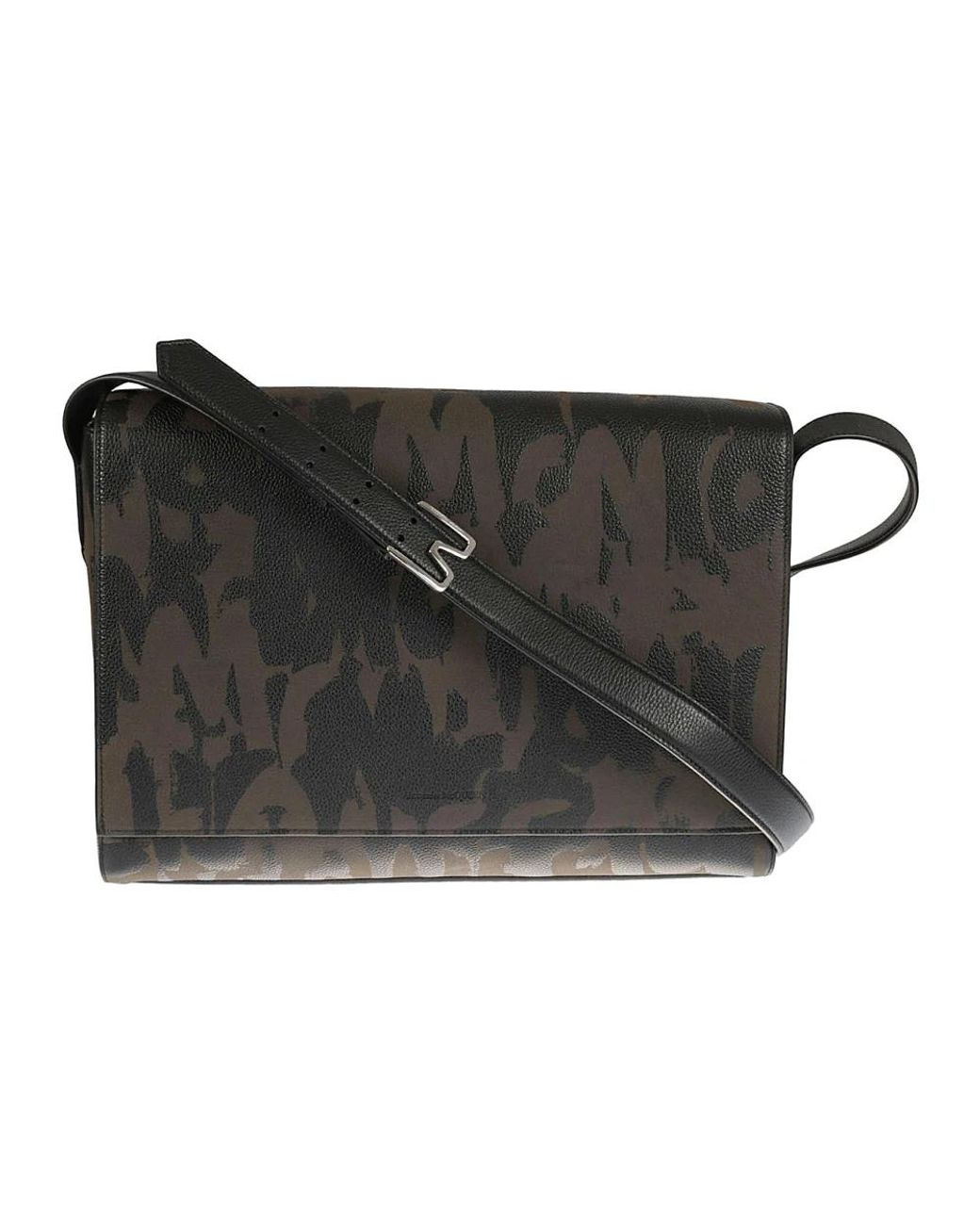 McQueen Black Cross Body Bags for men