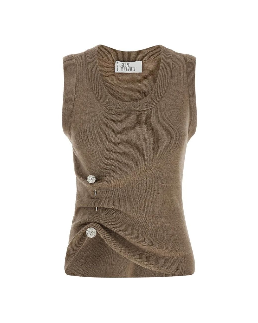 GIUSEPPE DI MORABITO Brown Sleeveless Tops