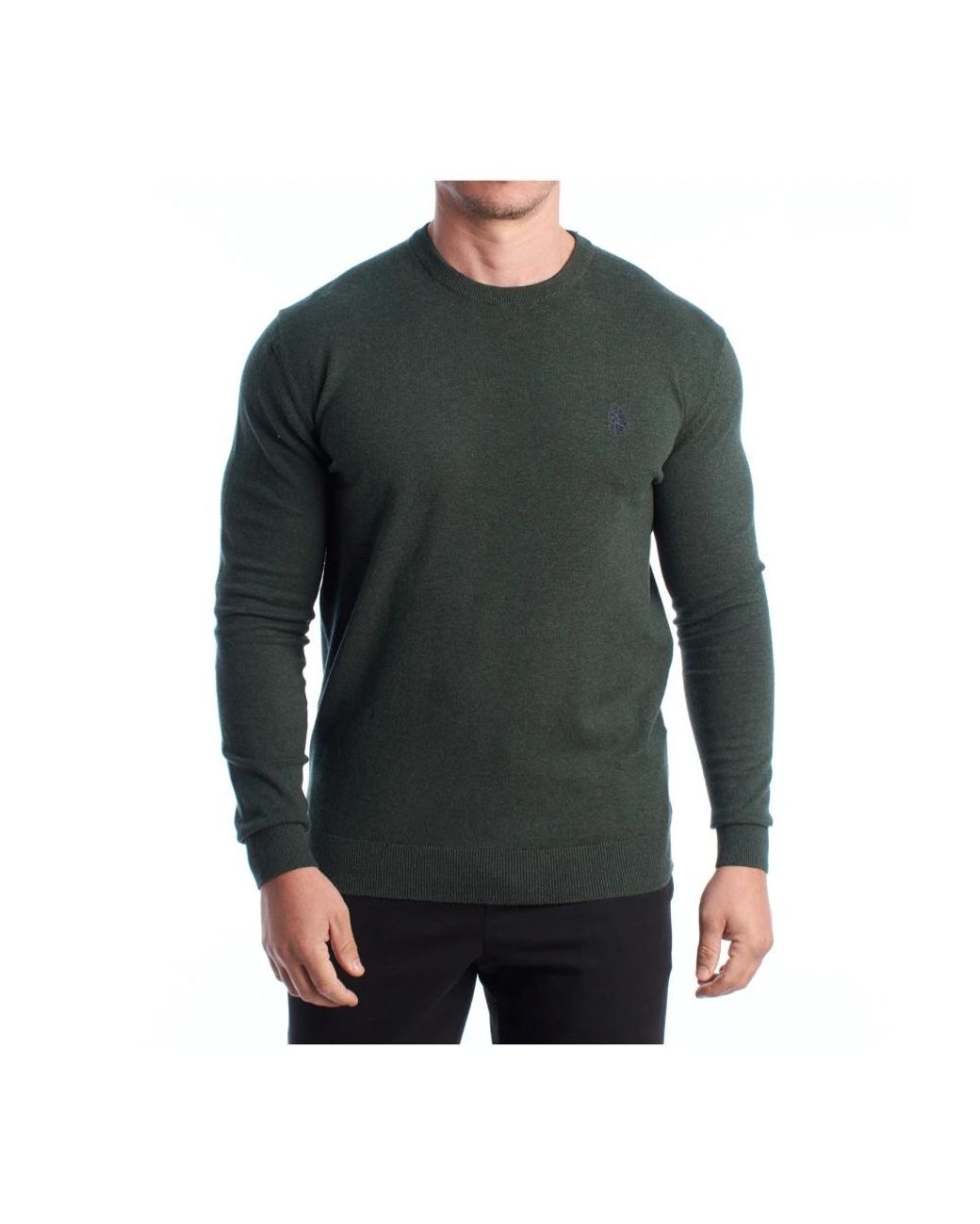 U.S. POLO ASSN. Green Round-Neck Knitwear for men