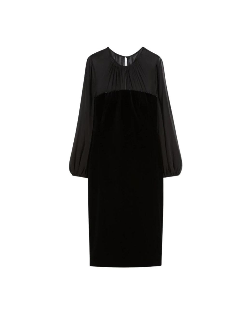 Max Mara Black Array Midikleid