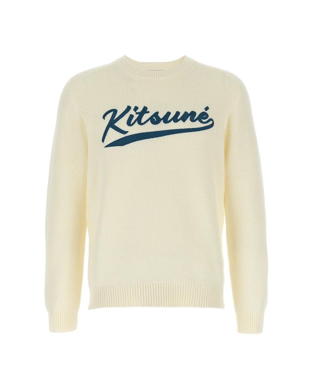 Maison Kitsuné White Round-Neck Knitwear for men